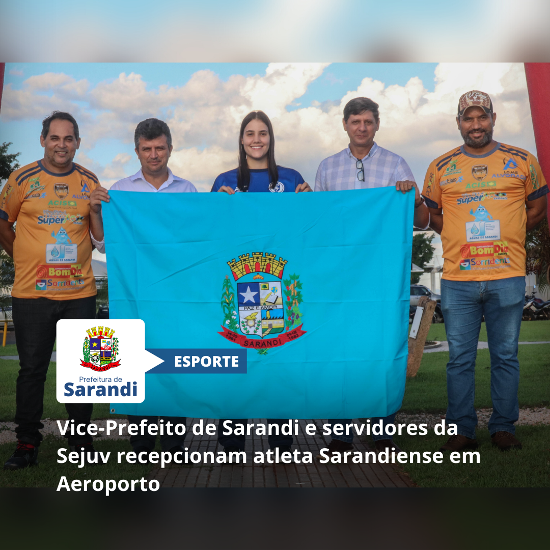 Vice-Prefeito de Sarandi e servidores da Sejuv recepcionam atleta Sarandiense em Aeroporto
